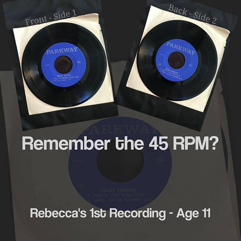 Rebecca Alderman, Persichitte, Hinton, 1st 45 RPM Recording
